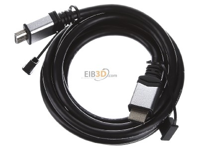 Ansicht oben vorne E+P Elektrik HDMI401 HDMI High-Speed-Kabel Ethernet,2m,si/sw 