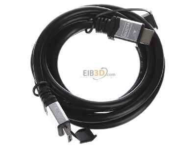 Ansicht oben links E+P Elektrik HDMI401 HDMI High-Speed-Kabel Ethernet,2m,si/sw 