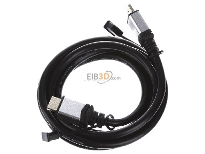 Ansicht oben rechts E+P Elektrik HDMI401 HDMI High-Speed-Kabel Ethernet,2m,si/sw 