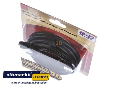 View up front E+P Elektrik HDMI 401/3 Assembled AV-cable 3m - 
