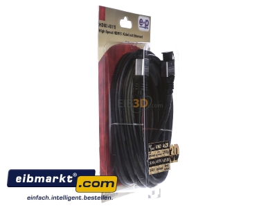 Ansicht links E+P Elektrik HDMI 401/5 HDMI High-Speed-Kabel Ethernet,5m,si/sw 