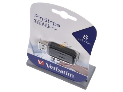Ansicht oben vorne Verbatim 15-020-142 USB-Stick 8GB Pin Stripe Standard Speed 67x 