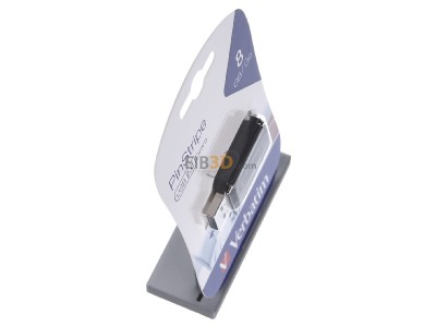 Ansicht oben links Verbatim 15-020-142 USB-Stick 8GB Pin Stripe Standard Speed 67x 