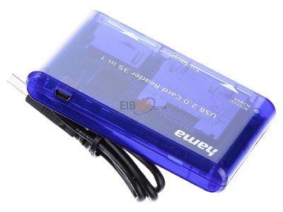 Ansicht oben hinten Hama 55348 Multi-Kartenleser USB 2.0,35in1,blau 