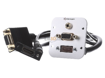 Frontansicht Kindermann 7441000586 Anschlussblende VGA,Audio 3,5mm Kli 