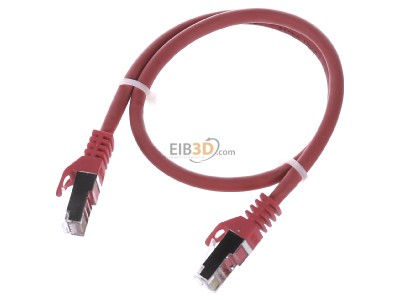 View up front E+P Elektrik CC242rotLose RJ45 8(8) Patch cord 6A (IEC) 0,5m 
