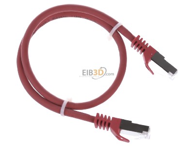 View top left E+P Elektrik CC242rotLose RJ45 8(8) Patch cord 6A (IEC) 0,5m 
