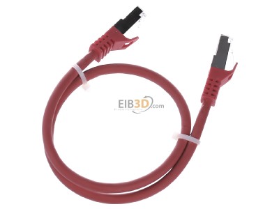 Top rear view E+P Elektrik CC242rotLose RJ45 8(8) Patch cord 6A (IEC) 0,5m 
