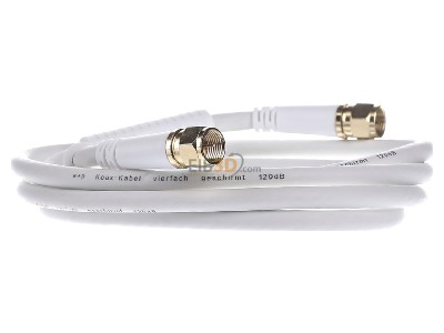 View on the left E+P Elektrik FA401G Coax patch cord F connector 1,5m 
