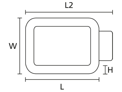 Dimensional drawing 3 Hellermann Tyton R2 PVC BK D1 Mounting strap
