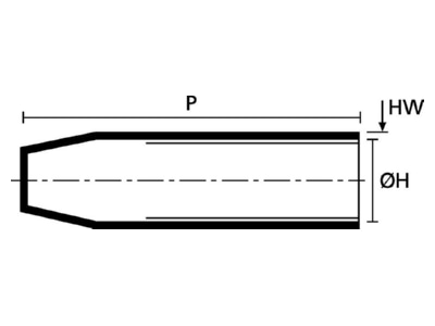 Ma�zeichnung 2 Hellermann Tyton 1612 1 B8W PEX BK Endkappe