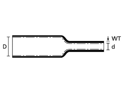 Ma�zeichnung 1 Hellermann Tyton HISA 18 6 PEX CL Schrumpfschlauch mit Innenkl  4m