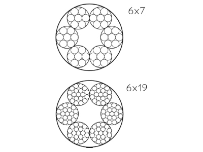 Ma�zeichnung 2 OBO 957 8 G Stahldraht Spannseil Ring 50m