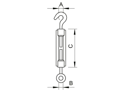 Mazeichnung 1 OBO 945 M6 G Spannschloss  1 4Z   galv vz