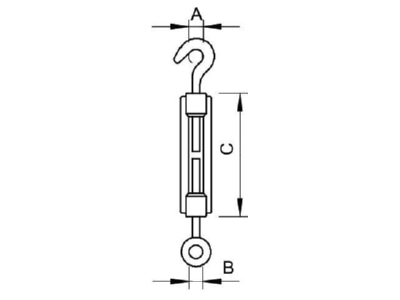 Mazeichnung 2 OBO 945 M10 G Spannschloss  3 8Z   galv vz