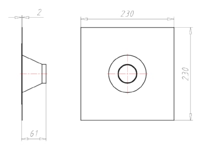 Dimensional drawing Kaiser 9059 52 Grommet 50   75mm
