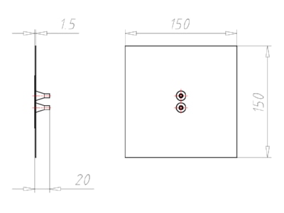 Dimensional drawing Kaiser 9059 45 Grommet 4   8mm