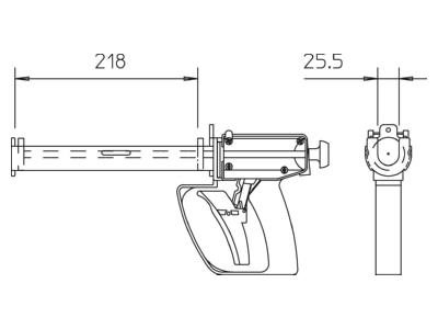 Dimensional drawing 2 OBO KVM P Caulking gun