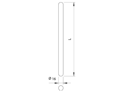 Ma�zeichnung 1 OBO 101 A CU Erdeinfuehrungsstange 1500mm Cu