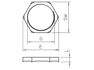Ma�zeichnung 3 OBO 169 MSS M25 Gegenmutter M25x1 5  CuZn  N