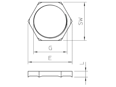 Ma�zeichnung 1 OBO 169 MSS M50 Gegenmutter M50x1 5  CuZn  N