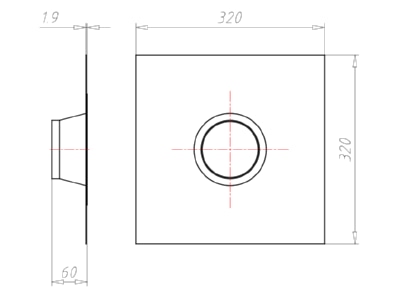 Dimensional drawing Kaiser 9089 54 Grommet 100   110mm
