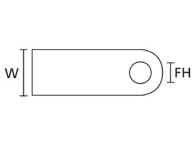 Dimensional drawing 1 Hellermann Tyton H2P HS BK C1 Mounting strap 5mm
