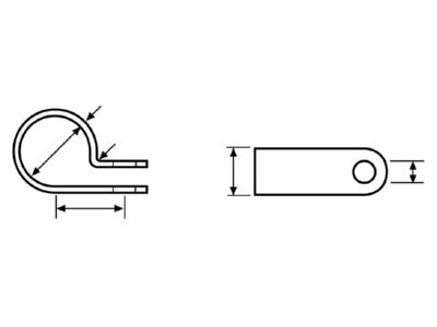 Dimensional drawing 2 Hellermann Tyton H2P HS BK C1 Mounting strap 5mm
