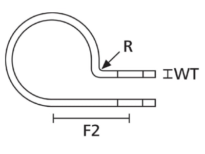 Dimensional drawing 5 Hellermann Tyton H2P HS BK C1 Mounting strap 5mm