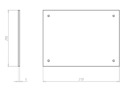 Dimensional drawing Kaiser 9916 02 Cover for flush mounted box rectangular
