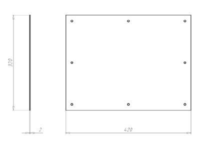 Dimensional drawing Kaiser 9917 03 Cover for flush mounted box rectangular