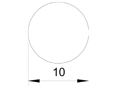 Dimensional drawing 1 OBO RD 10 V4A 50kg Wire for lightning protection 10mm
