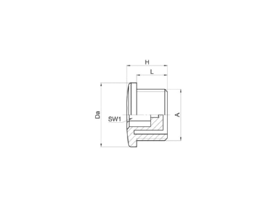 Dimensional drawing Jacob GHG9601952R0112 Plug for cable screw gland M20