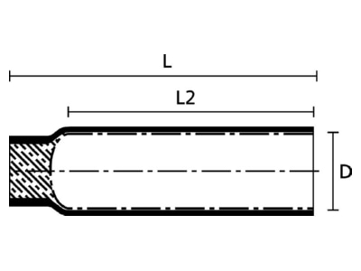 Ma�zeichnung 1 Hellermann Tyton PEC 3 1 PEX BK L1 Warmschrumpfkappe 3 1 PEC 3 1 schwarz
