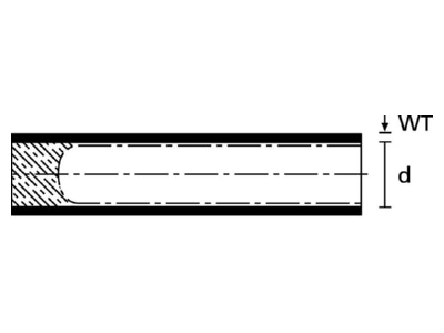 Ma�zeichnung 2 Hellermann Tyton PEC 3 1 PEX BK L1 Warmschrumpfkappe 3 1 PEC 3 1 schwarz