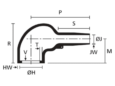 Ma�zeichnung 2 Hellermann Tyton 1152 6 HW21 PO X BK Warmschrumpfformteil Stecker rechtwinklig