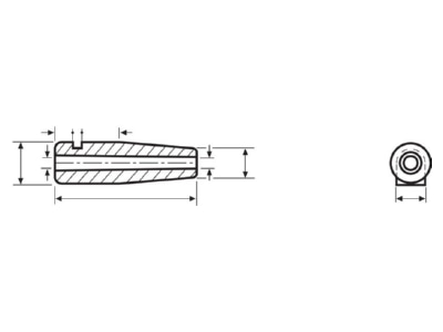 Dimensional drawing 2 Hellermann Tyton H125 PVC BK 1000 Cable bending restrictor 3 5mm