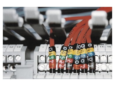 Product image Hellermann Tyton HGDC4 9 9 PVC WH 250 Cable coding system 4   9mm with numbers

