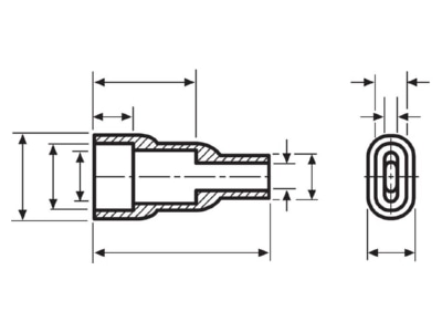 Dimensional drawing 2 Hellermann Tyton HV4820 PVC NA 2000 Cable entry sleeve 2   6mm