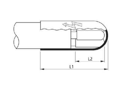 Dimensional drawing Cellpack SEMH4 K 6 25 Shrink end cap