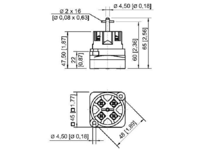Dimensional drawing Stahl 128450 step control switch