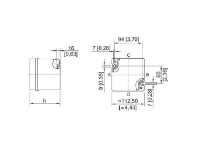 Ma�zeichnung Stahl 136604 Klemmenkasten Ex i 1x2 Leiter 2 5 blau