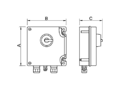 Dimensional drawing Stahl 221512 Off load switch 3 p 40A