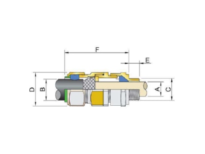 Dimensional drawing Stahl 246395 Cable gland