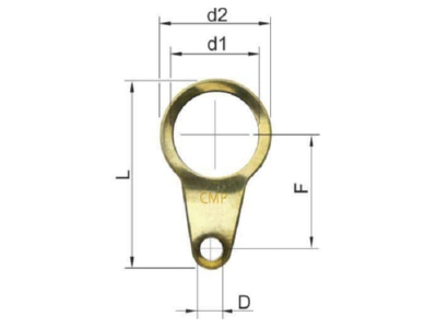 Dimensional drawing Stahl 254804 Earthing lug for cable screw gland