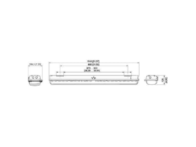 Dimensional drawing Stahl 267054 Explosion proof luminaire fixed mounting