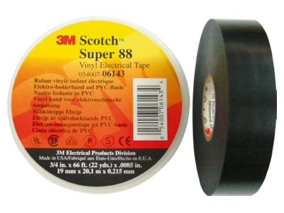 Produktbild 1 3M ScotchSuper88 19x20 PVC Elektro Isolierband 19mm x20m sw