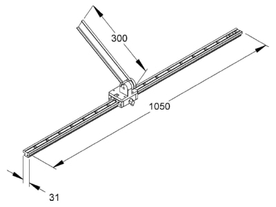 Dimensional drawing Niedax W GGAS T1 Accessory for tool storage
