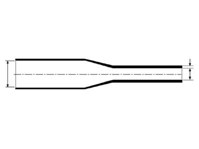 Dimensional drawing 1 Hellermann Tyton TREDUX MA47 19 6 Medium walled shrink tubing 19 6mm black
