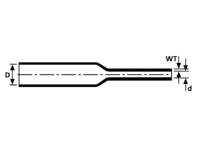 Mazeichnung 2 Hellermann Tyton TREDUX MA47 30 8 BK Schrumpfschlauch mittelwandig 1m TREDUX MA47 30 8